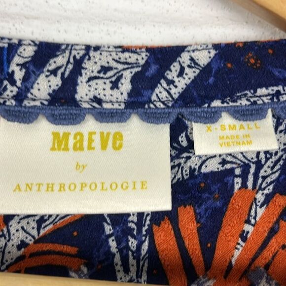 Anthropologie Maeve Cathy pleated v-neck jungle bird print blouse - Picture 3 of 7